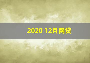 2020 12月网贷